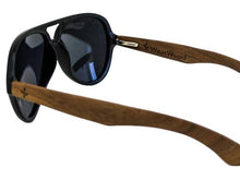 Load image into Gallery viewer, Walnut Aviator Sunglasses - Customizable: Black

