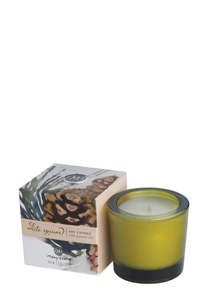 White Spruce Soy Candle - 2.5 Oz. Mangiacotti Christmas
