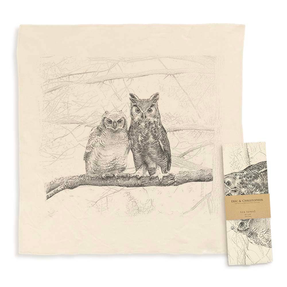 American Woodlands Collective Owls Tea Towel